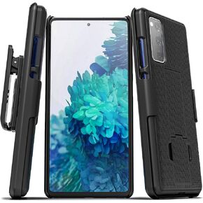 Encased Galaxy S20 Belt Clip Case (2020 DuraClip) Slim Cover with Holster (Samsung S20 6.2) Black