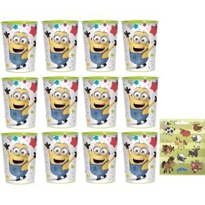 amscan Despicable Me Birthday Party Supplies Bundle includes 12 Plastic Reusable Cups