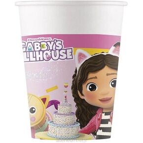 PROCOS Gabby's Dollhouse Party Paper Cups, Pack of 8, 200ml
