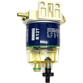 R12T fuel/water removal filter Compatible: S3240,120AT R12T NPT ZG1/4-19 (Fit 1/4 Inch NPT Outboard Motors) Gasoline and Diesel Marine Engines Comes with 3/8-inch fuel inlet connector