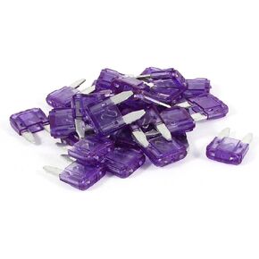 uxcell 30 Pcs Motorcycle Car Auto ATC ATO Mini Blade Fuse Purple 3A