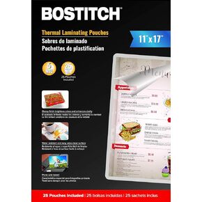 Bostitch TimeShield Thermal Laminating Pouches, Menu, 5 mil - 25 Pack (LAMMENU5-25)