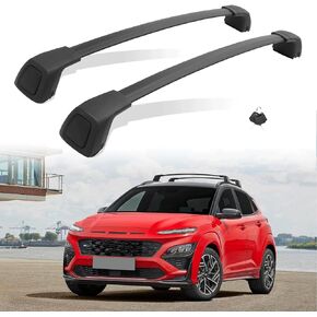 Upgraded Lockable Cross Bar Fit for Hyundai Kona 2018 2019 2020 2021 2022 2023 & Hyundai Kona N 2022 2023 Anti-Theft Roof Rack Rail Crossbars Luggage Rack Cargo Bar
