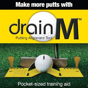 drainM - Portable Training Aid - Putting and Swing Alignment - Indoor/Outdoor Golf Practice