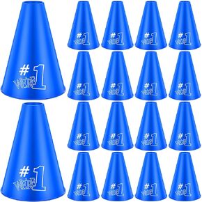 Halloscume 24 Pcs Cheer Megaphone We're #1 Cheers Party Noisemaker Toys Plastic Megaphone for Cheerleader Cheerleading Party Favors Sports Match Game Outdoor Activities