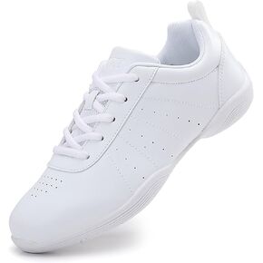 ihinzry Girls' Cheerleading Shoes Cheer Sneakers Tennis Dance Shoes Breathable Super Light White Cheer Shoes for Women Athletic Training Tennis Walking Sneakers