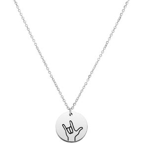 Ankiyabe Hand Gestures Necklace I Love You ASL Sign Language Necklaces Gift for Besties Sisters Best Friends Necklace
