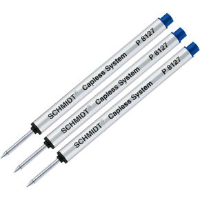 3 Pack - Schmidt P8127 Short Capless Rollerball - Blue Ink