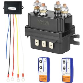 12V 250A Solenoid Relay Contactor with Wireless Winch Remote Control Kit Winch Switch for ATV UTV 3000-5000lbs Relpacement for 63070 74900