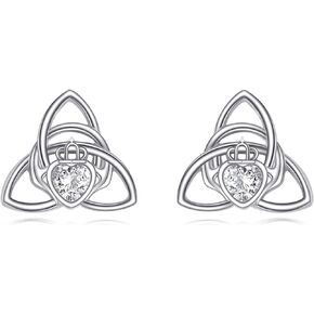 Cross Earrings 925 Sterling Silver Heart/Infinity/Angel/Claddagh/Rose/Star Stud Earrings Religious Christian Baptism Jewelry Gifts for Women Teen Girls