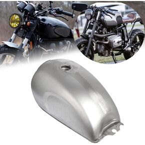 WIN-ALL Cafe Racer Gas Fuel Tank Motorcycle Gasoline Tank Raw Bare Metal Scrambler Gallon Motorbike Oil Box For CFMOTO Mandrill 9L.