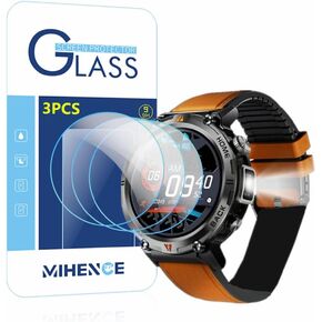 MIHENCE Screen Protector Compatible for KE5 / KE3 1.45'' Smartwatch, 9H Tempered Glass Protective Film Compatible for EIGIIS KE3 / LaNikar DWTKE3 / KE3 1.45 Inches Smart Watch (3PCS)