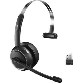 LEVN Upgraded Wireless Headset with Mic for Work, Bluetooth Headset with Noise Cancelling Microphone, 65Hrs Working Time Wireless Headset with Microphone for PC Work from Home/Call Center/Computer in Kuwait