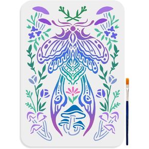 MAYJOYDIY Elephant Stencil 11.7×8.3inch Large Forest Animals Painting Stencil with Paint Brush Reusable Jungle Animal Drawing Templates for Wood Canvas Paper Fabric Wall Glass