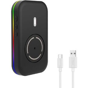 WFB Mouse Jiggler Laptops, PC Undetectable Mouse Mover Pad Moves Randomly with RGB ON/Off Interval Timer,USB-C Automatic Simulator Shaker, Keeps Computer Active Movement(No Software Required)