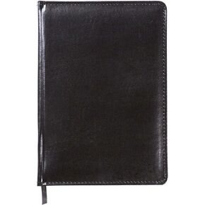 C.R. Gibson Large Black Leather Journal Notebook, 6.5" x 9", 192 Pages