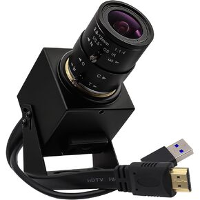 SVPRO 4K USB HDMI Camera Manual Zoom Webcam Variable Focus External Computer Camera H.264 Industrial Close-up Industrial Camera USB and HDMI Dual Output for Laptop Tablet TV Monitor