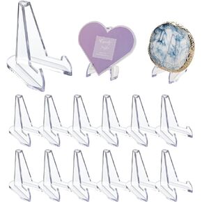 Clear Coin Display Stand - Plastic Mini easel holder - Acrylic Stands for display Air-Tite Coins | Card | Pocket Watches | Capsules | Challenge Medals | Casino Chips - 2.25 Inch Tall (20 Pieces)