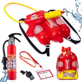 Born Toys Fireman Costume for Kids Ages 3-7, Washable Firefighter Dress Up Clothes for Play