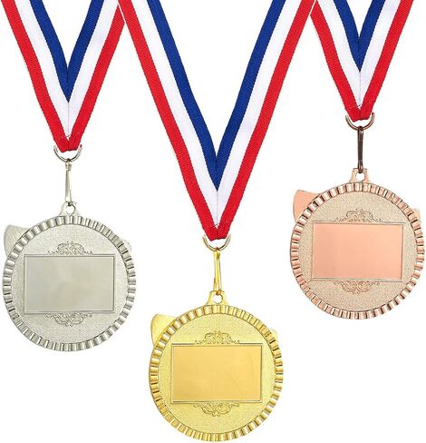 Juvale 3-Piece Award Medals Set, Table Tennis Gold, Silver, Bronze Medals for Ping Pong Games, Competitions, Party Favors, 2.3 Inches in Diameter with 32-Inch Ribbon in Saudi Arabia