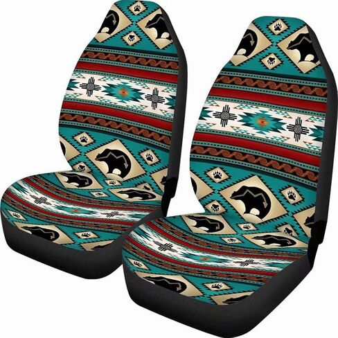 FOR U DESIGNS Sea Turtle Print Car Seat Covers Full Set Front Seat Protection for Most Cars,Auto,SUV,Trucks,Hibiscus Flowers Print Bucket Seat Covers,Blue,2 Pack in Saudi Arabia