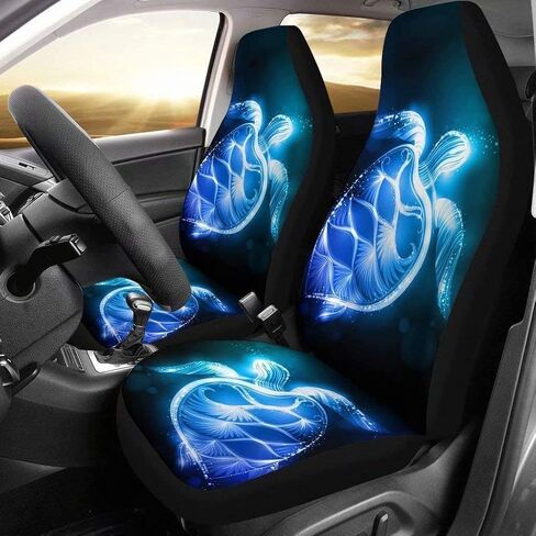 FOR U DESIGNS Sea Turtle Print Car Seat Covers Full Set Front Seat Protection for Most Cars,Auto,SUV,Trucks,Hibiscus Flowers Print Bucket Seat Covers,Blue,2 Pack in Saudi Arabia
