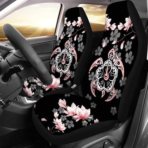 FOR U DESIGNS Sea Turtle Print Car Seat Covers Full Set Front Seat Protection for Most Cars,Auto,SUV,Trucks,Hibiscus Flowers Print Bucket Seat Covers,Blue,2 Pack in Saudi Arabia
