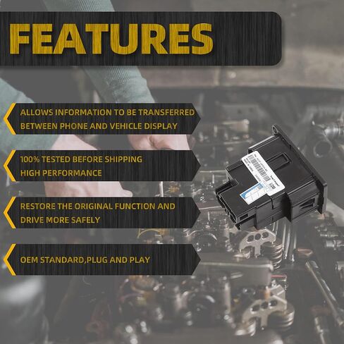 Dasbecan Carplay USB Interface Hub USB+Type-C Module متوافق مع Ford Lincoln SYNC 3 الإصدار 3.4 استبدال HC3Z-19A387-B-G يدعم Apple Carplay/Android ناقل حركة ثابت للشحن السريع (نوع كبير) in Saudi Arabia