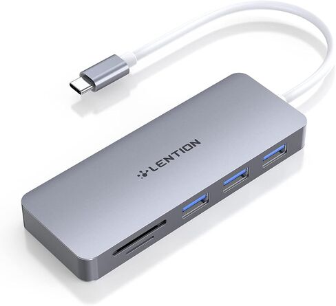 LENTION 5-in-1 USB-C Hub, USB3.0, Card Reader, 1ft Cable, Multiport Adapter in Kuwait