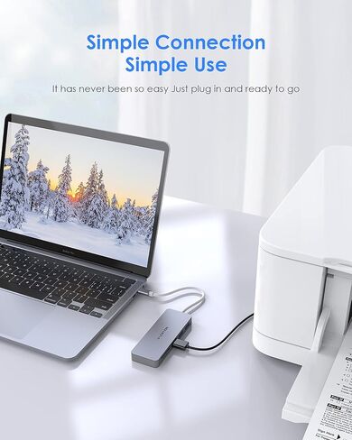 LENTION 5-in-1 USB-C Hub, USB3.0, Card Reader, 1ft Cable, Multiport Adapter in Kuwait