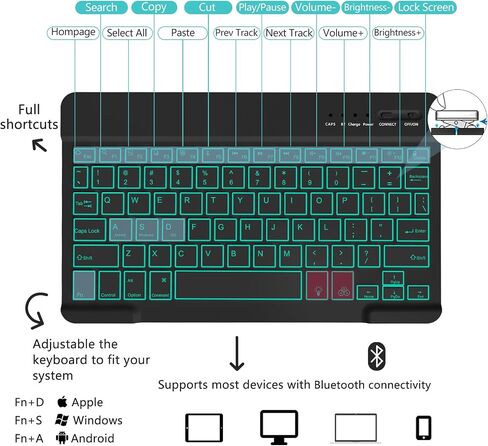 MMK Samsung Galaxy Tab A8 Cases with Keyboard 10.5 inch, Backlit Bluetooth Wireless Keyboard, Slim Lightweight Stand Case with Keyboard for Galaxy Tab A8 10.5 inch (SM-X200/X205/X207) - Pink in Saudi Arabia