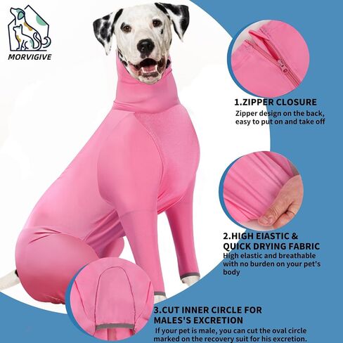 Surgery Suit for Dogs, Quick Drying Dog Onesie for Surgery, Long Sleeve Anti-Licking Dog Cone Alternative for Abdominal Wounds, Dog Pajamas Pet Shedding Suit for Medium Large Dogs in Saudi Arabia