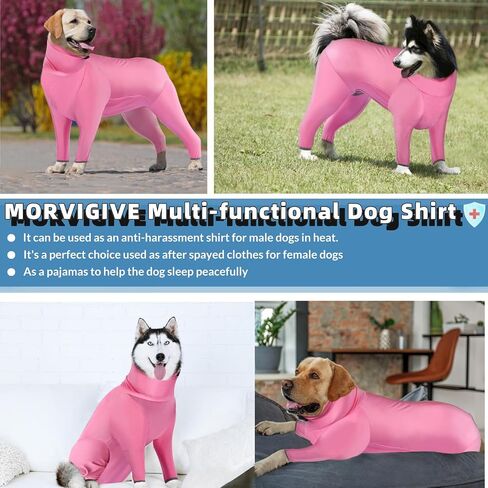 Surgery Suit for Dogs, Quick Drying Dog Onesie for Surgery, Long Sleeve Anti-Licking Dog Cone Alternative for Abdominal Wounds, Dog Pajamas Pet Shedding Suit for Medium Large Dogs in Saudi Arabia
