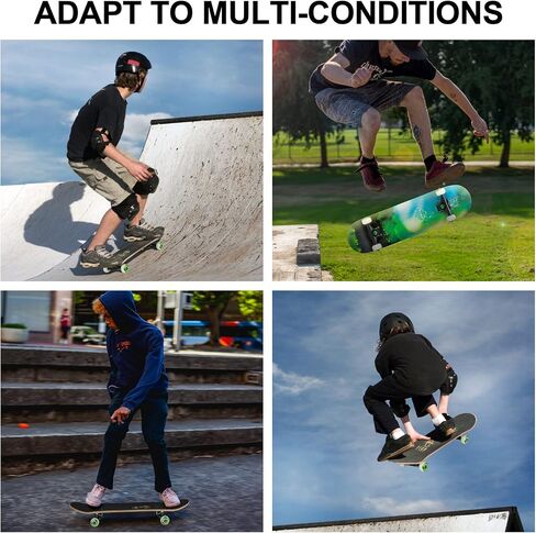 Skateboards for Teens Girls ，Skateboards for Adults 8 Layer 31 Inch Canadian Maple Double Kick Deck Concave Cruiser Trick Skate Board in Saudi Arabia