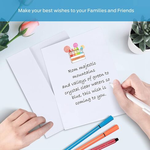 Blank White Cards and Envelopes 50 Pack, Ohuhu 5 x 7 Heavyweight Folded Cards and A7 Envelopes for DIY Greeting Cards, Wedding, Birthday, Invitations, Thank You Cards & All Occasion in Kuwait