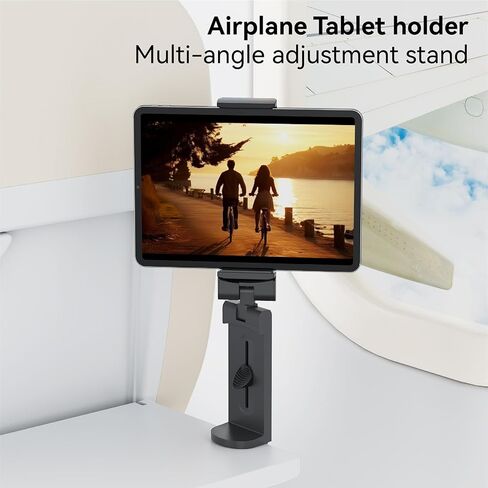 Airplane Tablet Holder Mount, Travel Essential Handsfree Tablet Stand for Flying with Multi-Directional 360 Degree Rotation, Compatible with iPad/Galaxy Tabs/Kindle or Other 7-12" Tablets in Saudi Arabia