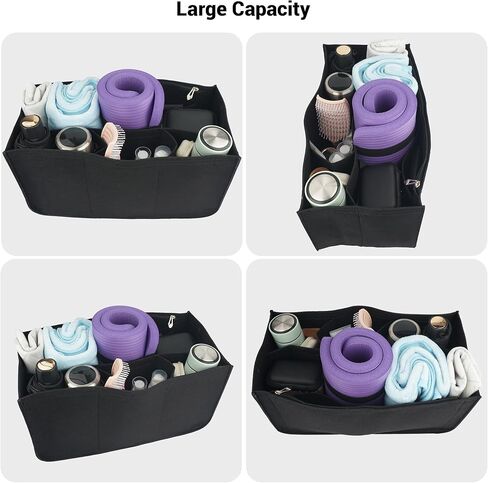 بطانة مطاطية لتنظيم حقيبة الشاطئ متوافقة مع حقيبة Bo gg الأصلية مقاس X Large وحقيبة لباد متعددة الوظائف ذات سعة كبيرة مع سحاب، فقط لحقائب Bo gg مقاس XL (أسود) in Kuwait