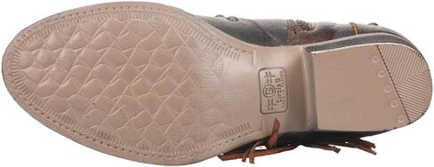 Circle G LADIE'S DISTRESSED BROWN FRINGE & STUDS & LASER ANKLE BOOT ROUND TOE, RUBBER SOLE, URBAN Q0181 in Saudi Arabia