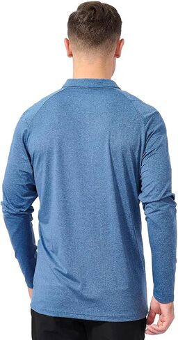 SVILU Men's Long Sleeve Polo - UPF Quick Dry Golf Shirts Running Hiking Outdoor Top in Saudi Arabia