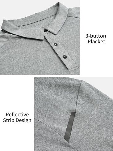 SVILU Men's Long Sleeve Polo - UPF Quick Dry Golf Shirts Running Hiking Outdoor Top in Saudi Arabia