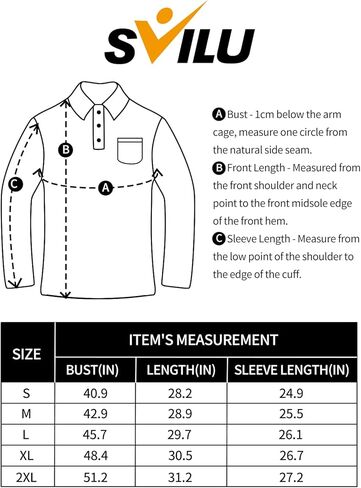 SVILU Men's Long Sleeve Polo - UPF Quick Dry Golf Shirts Running Hiking Outdoor Top in Saudi Arabia