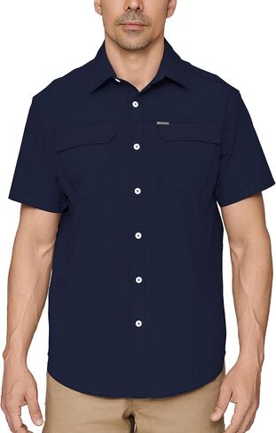 PIQIDIG Men's UPF 50+ Sun Protection Shirt Short Sleeve Hiking Fishing Shirt Quick Dry for Safari Travel Button Down Shirts in Saudi Arabia