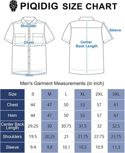 PIQIDIG Men's UPF 50+ Sun Protection Shirt Short Sleeve Hiking Fishing Shirt Quick Dry for Safari Travel Button Down Shirts in Saudi Arabia