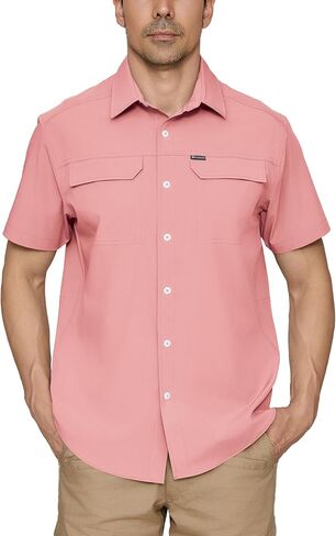 PIQIDIG Men's UPF 50+ Sun Protection Shirt Short Sleeve Hiking Fishing Shirt Quick Dry for Safari Travel Button Down Shirts in Saudi Arabia