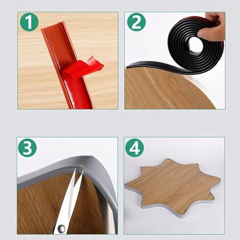 Edge Protector for Furniture, U Shape Edge Banding, Corner Protectors and Furniture Edge, Self-Adhesive, Flexible, for Cabinet Repair Restoration and Wood Veneer(11/20''*9.8ft Grey) in Saudi Arabia