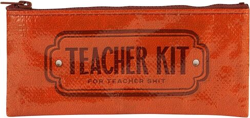 مجموعة أدوات Blue Q Teacher لحافظة أقلام Teacher Shit بسحاب مكتنز، متينة وسهلة التنظيف بالمسح، 4.25 بوصة ارتفاع × 8.5 بوصة عرض، مصنوعة من 95% مادة معاد تدويرها. in Kuwait