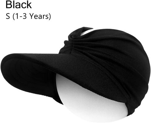 Black Children Sun Hat, Fashion Elastic Hollow Top Sun Visor Hat for Kids, Outdoor Quick-Drying Anti-UV Wide Brim Visor Hat, Summer Sun Protection Beach Caps for Boys Girls in Saudi Arabia