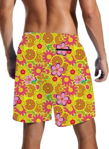 Mens Swim Trunks with Compression Liner Quick Dry Zipper Pocket Bathing in Saudi Arabia