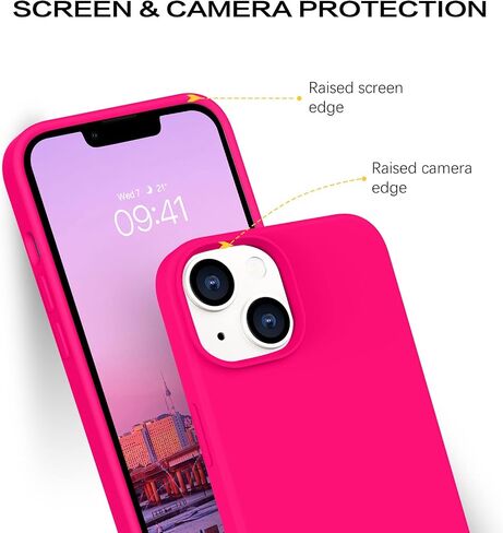 BENTOBEN Compatible with iPhone 14 Case, Soft Silicone Gel Rubber Bumper Microfiber Lining Hard Back Shockproof Protective Phone Cover for iPhone 14 6.1", Hot Pink in Kuwait