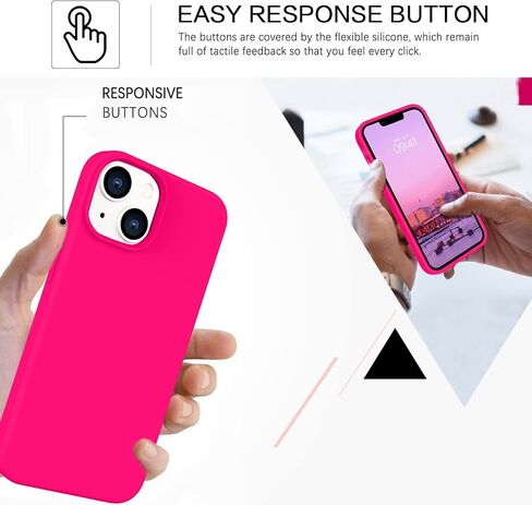BENTOBEN Compatible with iPhone 14 Case, Soft Silicone Gel Rubber Bumper Microfiber Lining Hard Back Shockproof Protective Phone Cover for iPhone 14 6.1", Hot Pink in Kuwait